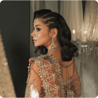 Luxury bridal hairstyle Lahore at Hifsa Khan Salon