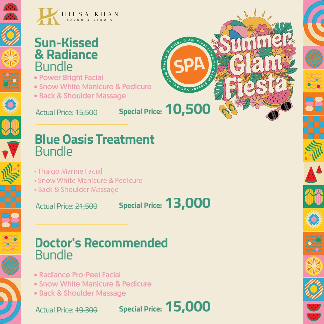 Spa and skincare treatment showcase